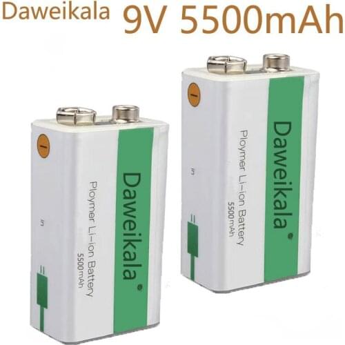 4pcs/Lot 9V USB Li-ion Rechargeable battery 9V 5500mAH is suitable for camera and other series of electronic products+USB line