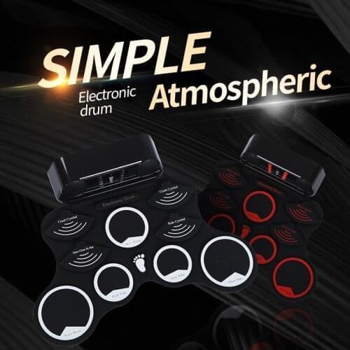 9 point Silicon drum Pads Portable Electronic Roll Up Drum Set With Sticks Foot Pedals For Kids Adults Beginner music instrument