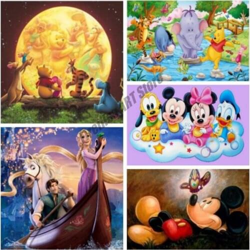 Disney Diy Diamond Painting Full Square Diamond Embroidery Mosaic Picture Cross Stitch Kits Anime Tangled Girl Gift Home Decor