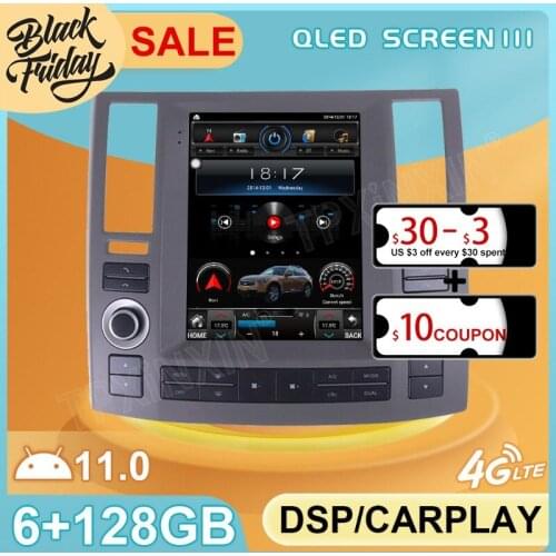 128GB Android 11 Tesla Style for Jaguar S-typ Stype XJ 2004 2005 GPS Car Navigation Multimedia Stereo Player Radio Carplay 2 DIN