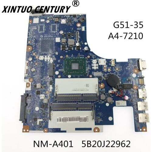 BMWQ3 BMWQ4 NM-A401 5B20J22962 placa principal For Lenovo ideapad G51-35 portátil placa-mãe A4-7210 CPU 100% test