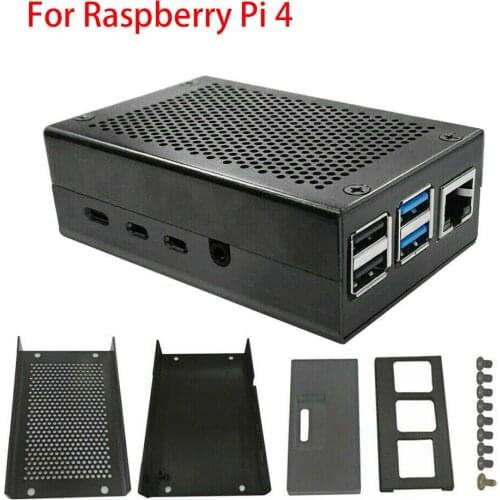 For Raspberry Pi 4 Model B Metal Aluminum Alloy Case For Raspberry Pi 4B Enclosure Protective Box Shell Case