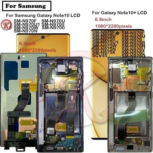 For Samsung Galaxy Note 10 Plus 5G N975 LCD Display With Frame Touch Panel Screen Digitizer Galaxy Note10 N970F N9700 pantalla