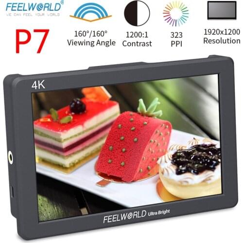 FEELWORLD P7 Monitor 7 Inch 920X1200 IPS Panel On-Camera Monitor Field Monitor Ultra Bright 2200 nit Support 4K HDMI Loop-out
