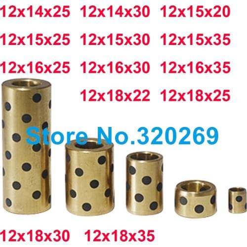 JDB Linear Graphite Lubricating Brass Bearing Bushing Sleeve Oilless self-lubricating ID 20 OD 26 28 30MM