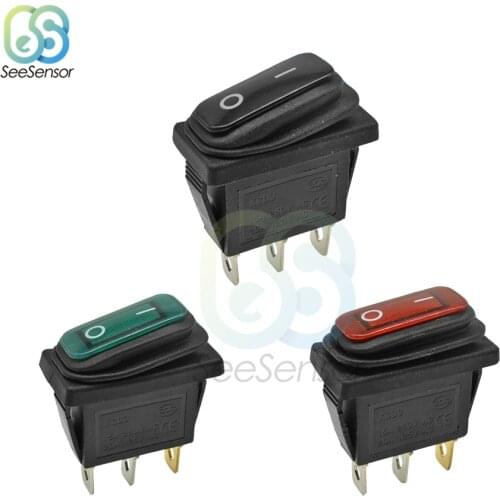 KCD3 Waterproof Rocker Switch ON-OFF 2 Position 3 Pin Electrical equipment With Light Power Switch 15A 250VAC/ 20A 125VAC