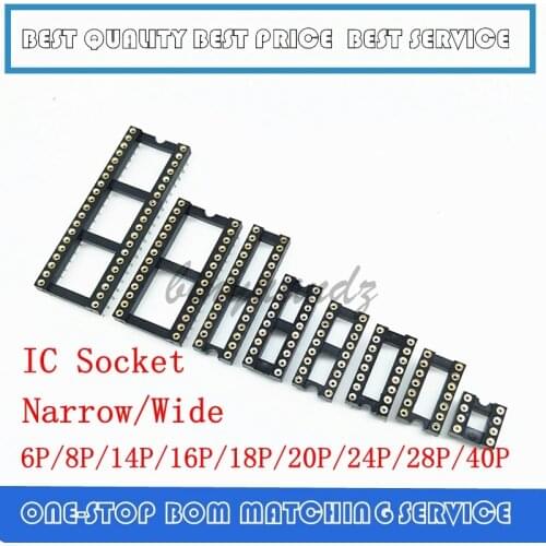 5PCS Round Hole IC socket Connector DIP 6 8 14 16 18 20 24 28 40 pin Sockets DIP6 DIP8 DIP14 DIP16 DIP18 DIP20 DIP28 DIP40 pins