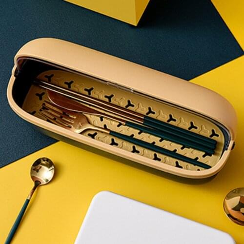 Chopsticks Storage Box Plastic Hollow Drain Kitchen Tableware Spoon Holder Anti-mildew and Anti-bacterial Stable and Tidy