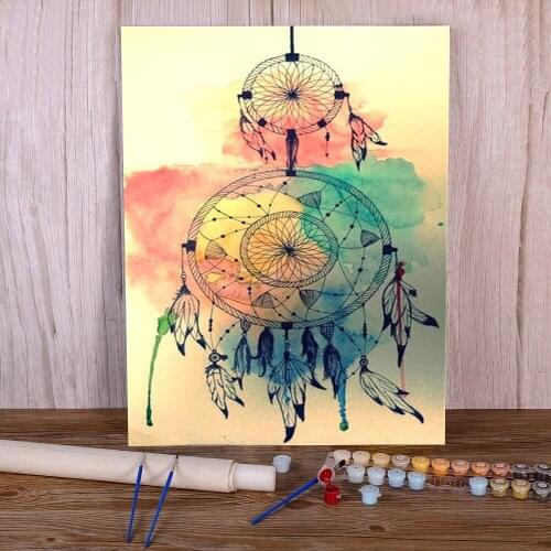 Landscape Dreamcatcher DIY Painting By Numbers Package Acrylic Paints 50*70 Boards By Numbers Home Decoration For Wholesale