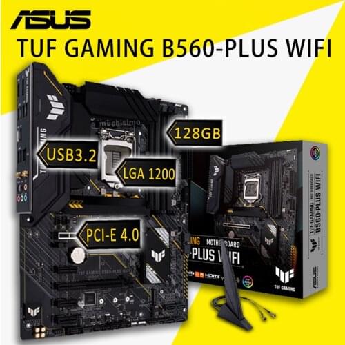 LGA 1200 Asus TUF GAMING B560-PLUS WIFI Motherboard DDR4 128GB PCI-E 4.0 M.2 CHAI Intel B560 10th/11th-Gen Intel CPU B560 1200