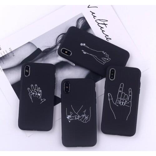 Black Sexy Art Rose Lover Harajuku Aesthetics Soft Silicone Candy Phone Case Coque For iPhone 11 Pro 12 8 8Plus X XS Max 7 7Plus