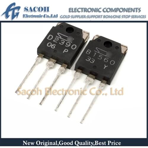 New Original 5Pairs(10PCS)/Lot 2SB1560 B1560 + 2SD2390 D2390 TO-3P 10A 160V Silicon Darlington Power Transistors
