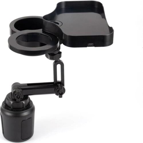 Cup Holder New 4-in-1 Fashion Eco-Friendly Adjustable ABS Black Multifunction Wireless Charging Board Container Car Accessories