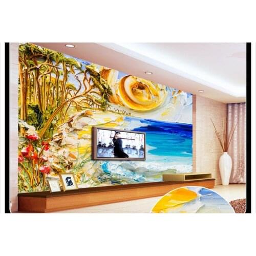 Custom photo wallpaper 3d wall murals wallpaper Beach style painting background wall paintings mural wallpaper home decoration