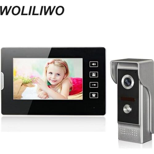 WOLILIWO 7'' TFT LCD Wired Video Door Phone Visual Video Intercom With Waterproof Outdoor IR Camera For Villa
