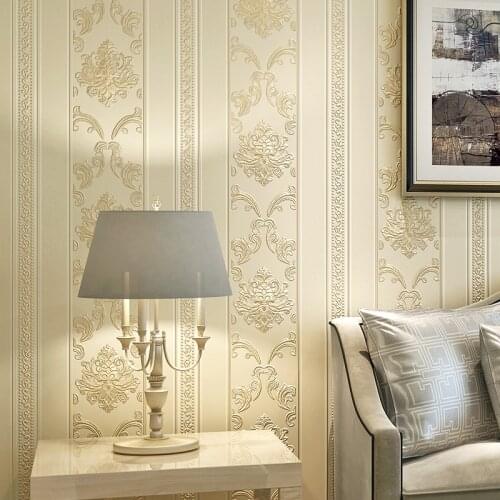 Luxury European style Vinyl Wallpaper Embossed Silver Grey Wall Paper For Living Room Tv Background Covering 10 m Roll