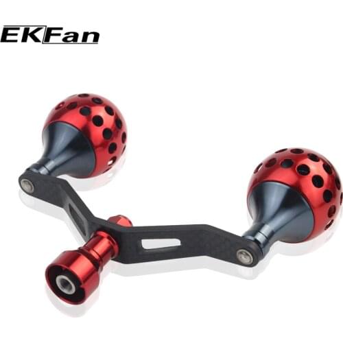 EKfan Carbon Fiber Handle & Aluminum Alloy Knob Fishing Reel Handle Fit 2000-5000 Series Spinning Fishing Tackle Tool