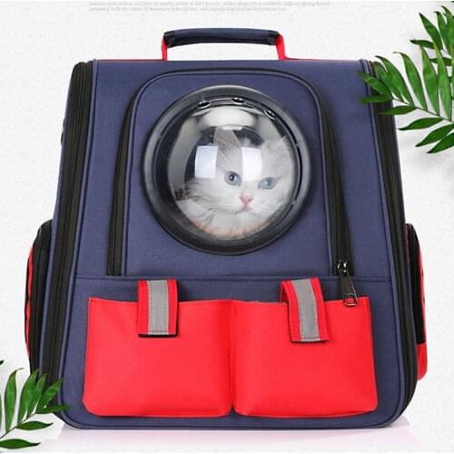 Pet backpack cat and dog space backpack travel portable breathable canvas bag can be portable