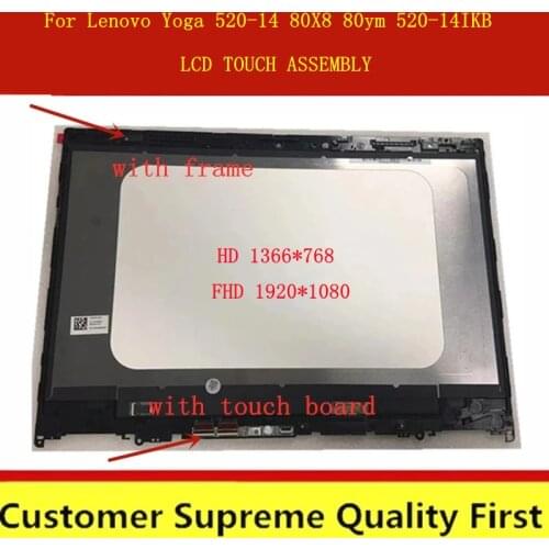 14.0"LCD Touch Screen Digitizer Glass Front Panel for Lenovo Yoga 520 14 yoga 520 -14 flex 5 14 series