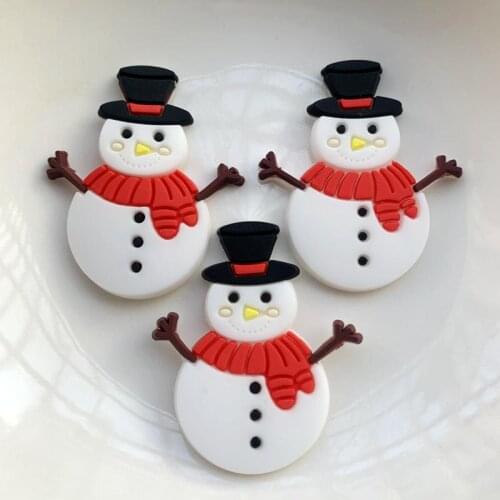 DIY15pcs mobile phone PVC flat back clothes decorations Christmas snowman scrapbook embellishments Bag shoes embellishment