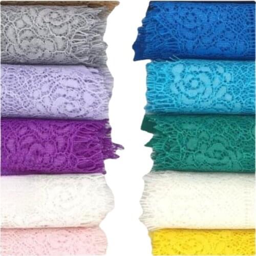 Width 3'' Solid Color Foldable Fashion Simple Lace Fabric For Sofa Curtain Cloth Accessories Material