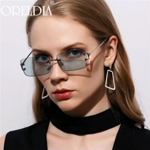 Retro Rimless Sunglasses Women Men Retro Brand Designer Sunglasses Sunglasses Women Men Rectangular Glasses UV400 Oculos De Sol