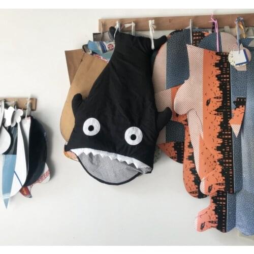 OLOEY Infant Sleeping Bag Shark Shape Mounted Toy Storage Bag Wrap Newborn Baby Swaddling Anti-kick Blanket Sleeping Bags Wrap