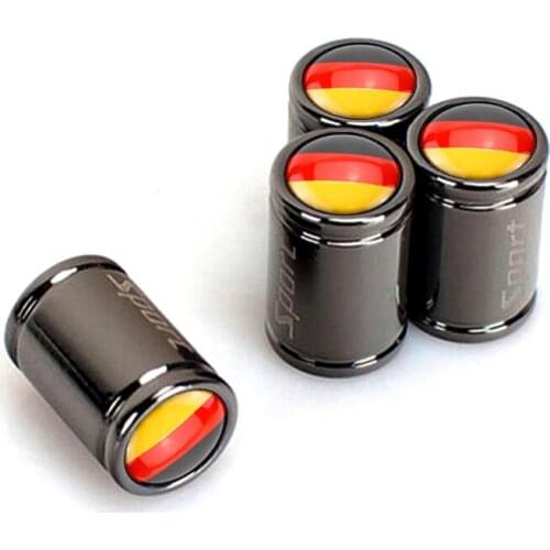 Sport Copper Auto Car Tire Wheel Valve Dust Caps Cover For Hyundai Solaris I30 IX35 Tucson Accent Getz Elantra With Germany Flag