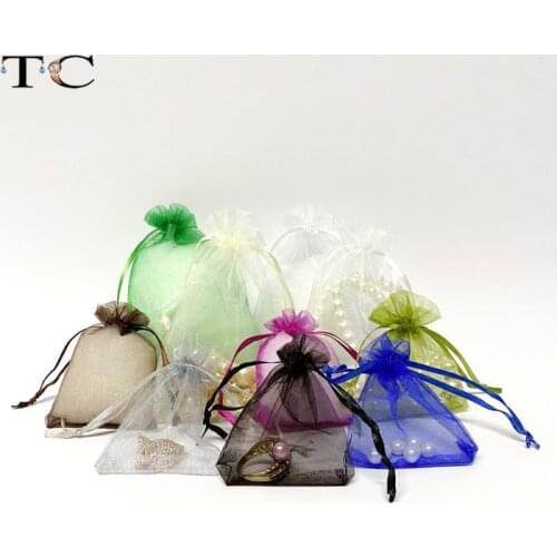 Color Organza Drawstring Jewelry Storage Bag, Candy Packaging Collection Bag, Jewelry Storage Bag 100 Pcs/lot