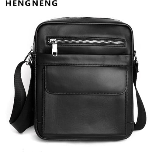 New Mens Crossbody Bag Male Flap Bag Simple Fashion Cowhide Bag Multi-functional Messenger Shoulder Bag Leather Mens Bag