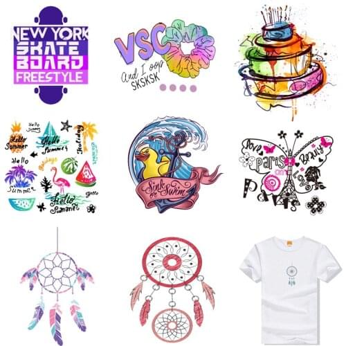 Iron-on Transfers for Clothing Patches Clorhing Stickers Stripe Dress Diy Fashion Applique Patch Fusible Vinyle Thermocollant C