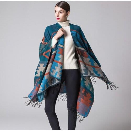 Indian geometric diamond lengthened and thickened cashmere like wish popular national style travel split Cape