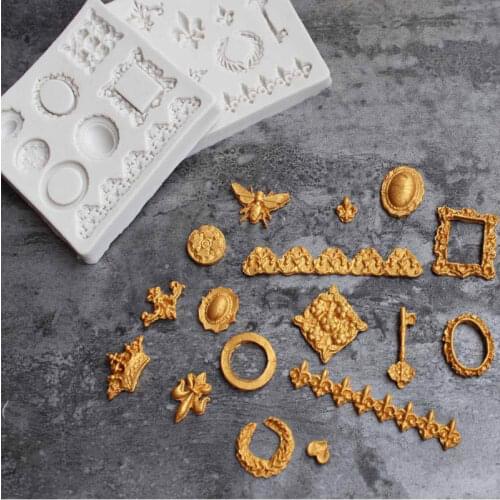 Cake decorating tool crown frame jewelry relief bee key fondant sugar mold