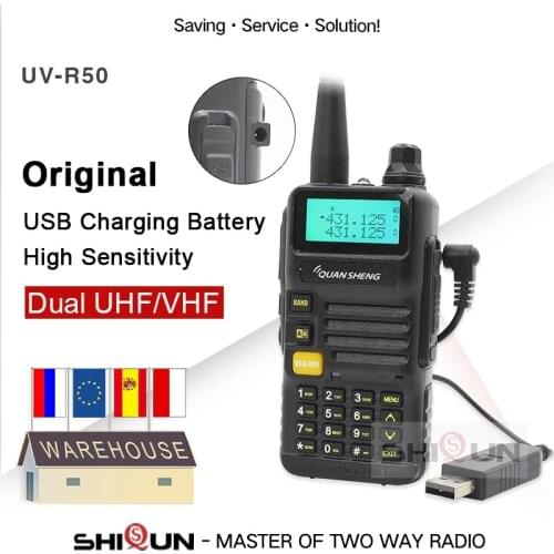 USB Charger Battery Version Quansheng UV-R50-2 Walkie Talkie Vhf Uhf Dual Band Radio UV-R50-1 UV R50 Series Uv-5r tg-uv2 UVR50