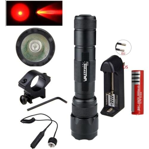 Green/Red LED Hunting Light Tactical Torch+20mm Rail Tactical Scope Mount+Remote Switch searchligh+18650 Battery+Charger