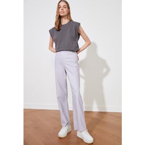 Anthracite Sleeveless Women 'S Basic Knitted T-Shirt Fashion Color Design Comfortable Fabric Cut Summer