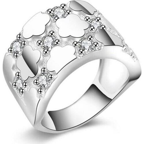 Rainbow Jewel Engagement AAAAA Cubic Zircon Fashion Rings Real 925 sterling silver wedding ring bridal Jewelry for women #145