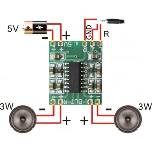 10PCS PAM8403 Super mini digital amplifier board 2 * 3W Class D digital amplifier board efficient 2.5 to 5V USB power supply