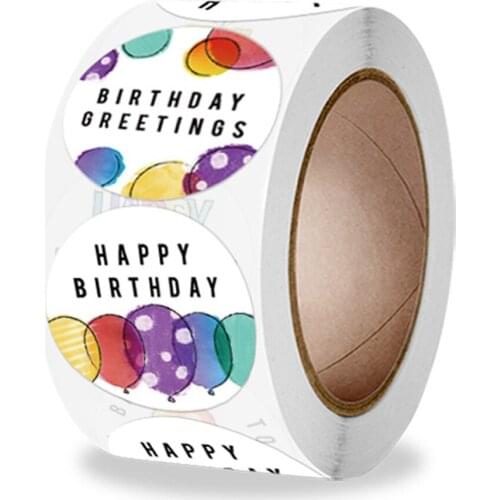 100-500pcs Cute Happy Birthday Stickers Birthday Gift Decoration Tag Sealing Label Kids toys Gift Package Scrapbooking Stickers