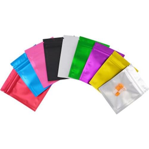 1000Pcs 12x18cm Matte Aluminum Foil Reclosable Packaging Bag Clear Plastic Zipper Waterproof Package Bag Retail Sundries Pouches