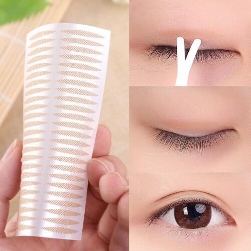 120 Pairs Invisible Breathable Waterproof Lace Reticulate Double Eyelid Stickers Tape for Girls Ladies Women Flesh Color