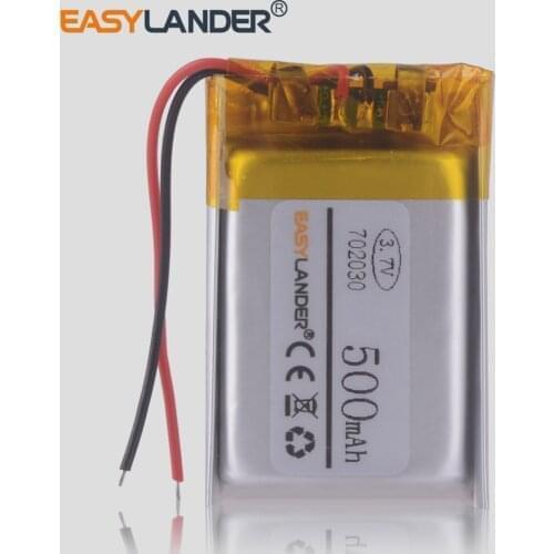 3pcs/Lot 3.7V 500mAh 702030 Rechargeable li Polymer Li-ion Battery For bluetooth headset mp3 MP4 speaker mouse recorder 072023