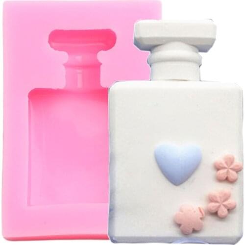 3D Perfume Bottle Silicone Mold Wedding Fondant Cake Decorating Tools Candy Chocolate Gumpaste Molds Soap Resin Clay Moulds