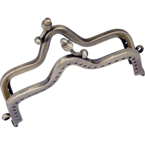 5PCS DIY Making Clutch Bag Kiss Clasp Lock Metal Purse Frame Handles Bags Accessories Antique Bronze Handbag Hardware