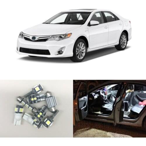 8PCs/Pack Canbus Error Free Led Interior Package Kit Light Bulbs For Toyota Camry 2012-Up Map Dome Step/Courtesy License Plate