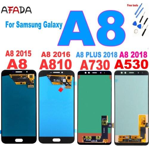 AAA+ For Samsung A8 2015 2016 A800 Lcd Display A8000 LCD A8100 A810 Display A8 Plus A8+ 2018 A730 LCD Touch A530 A530F Screen