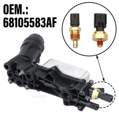 Wooeight 68105583AF Car Engine Oil Filter Housing Adapter Fit For Chrysler Dodge Challenger Durango Caravan Jeep Ram 3.6L 3.2L