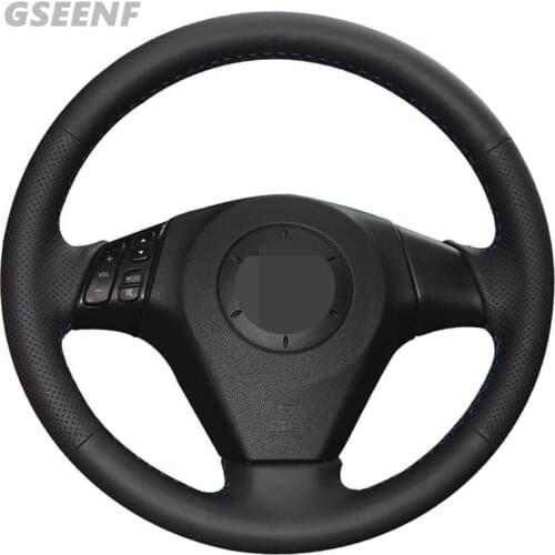 Car Steering Wheel Cover For Mazda 6 Mazda 5 Atenza Mazda MPV Mazda 3 Axela 2009-2004 Black Hand-stitched Artificial Leather