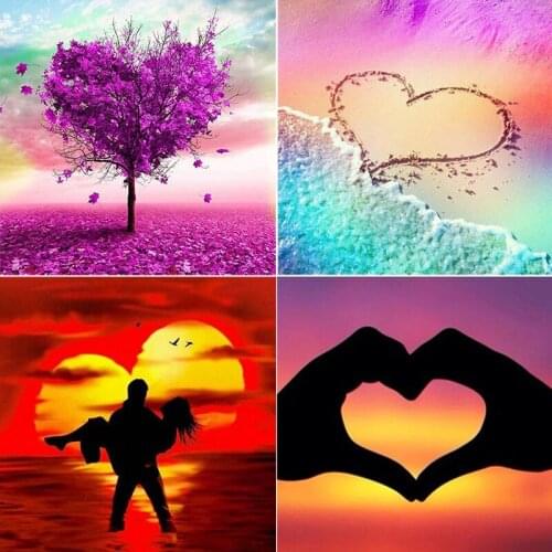 Diamond Painting Landscape Cross Stitch 5D Diamond Embroidery Sea Rhinestones Art Bead Love Picture Of Rhinestones Kits Home Art