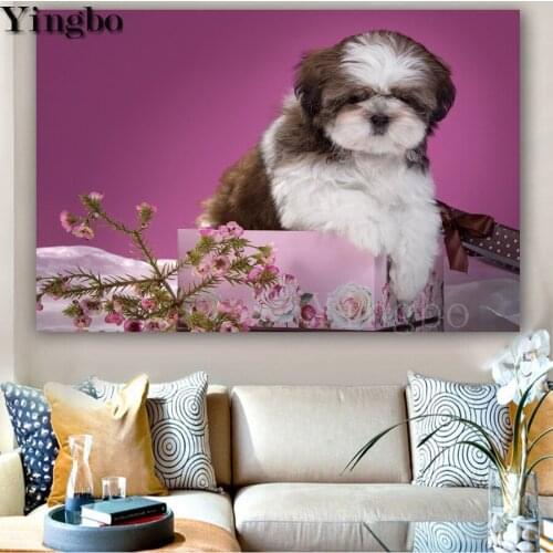 DIY Diamond Painting Shih Tzu dog Diamond Mosaic Full Drill Square Round Diamond Embroidery Rhinestones Painting Diamond art